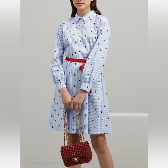 Intrend by Max Mara Poplin Heart Shirt Dress Size: Medium US4/6 Spring/Summer - Picture 2 of 15